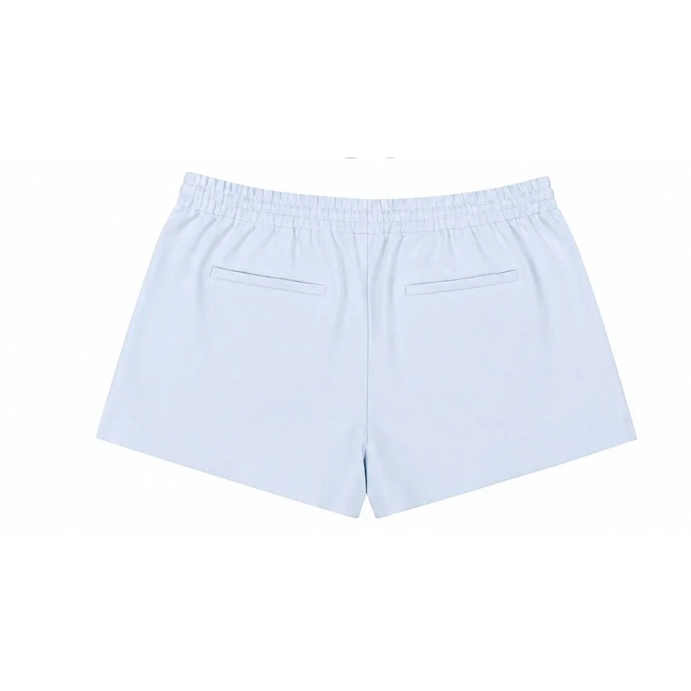 AllSaints Aleida Tri Shorts Women's 10 Powder Blue Pleated Trouser Coastal Beach